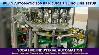 Fully automatic 300 BPM Juice filling line setup