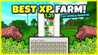 BEST XP FARM EVER!! (50 LEVELS/MINUTE!) In Minecraft Bedrock And Java 1.21