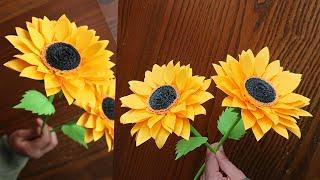 Easy Way To Make Beautiful Paper Sunflower - Paper Craft - Paper Flower - DIY Home Decor