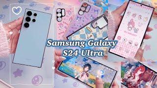 Samsung Galaxy S24 Ultra Unboxing! Titanium Blue⭐️Themes, Cases, Genshin + Honkai Star Rail