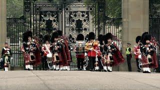 Scots Guards Pipes and Drums and 5 SCOTS Mounting of The Guard at Holyrood Palace on 18 May 2024