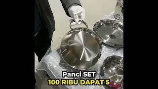 Hanya 100 Ribu Dapat 1 Paket Isi 5 Pcs Panci Stainless