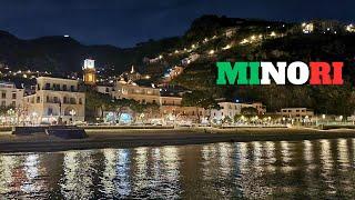 MINORI Costiera Amalfitana di notte giro turistico a piedi walking tour Amalfi Coast 4k 60fps HDR