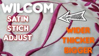 How to make text larger, thicker, bolder, wider in Wilcom. Embroidery text adjustment