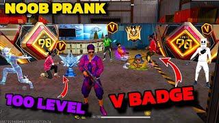 No Internet Prank लेकिन सामने V badge Player आ गया  100 Level Emote Player  Garena free fire