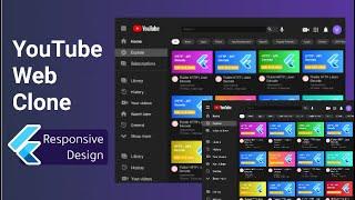 YouTube Web Clone using Flutter Web - YouTube UI Clone - App preview