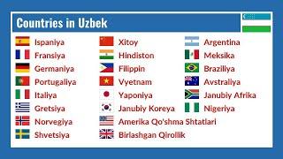 Countries in Uzbek