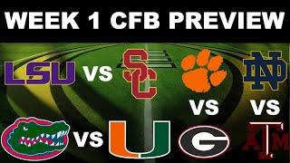 EARLY 2024 Week 1 College Football PREVIEW | Florida Vs Miami, Georgia Vs Clemson