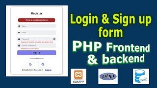 PHP Login & Signup System  Frontend, Backend, and MySQL DB. With Input Validation & Source Code