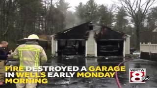 Fire guts garage in Wells