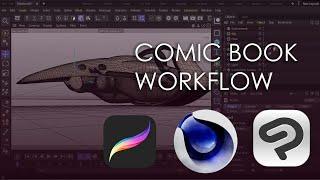 COMIC BOOK WORKFLOW USING Clip Studio Paint, Procreate and Cinema 4D