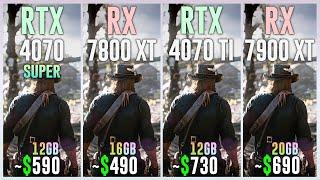 RTX 4070 SUPER vs RX 7800 XT vs RTX 4070 TI vs RX 7900 XT - Test in 25 Games