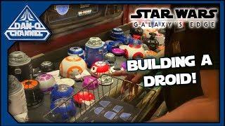 Star Wars Galaxy's Edge Opening Day Vlog Part 2 Build a custom Astromech Droid