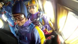 Прыжок с парашютом в тандеме с высоты 3000 м над г.Одесса,Skydiving in tandem from a