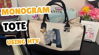 Monogram tote using heat transfer vinyl