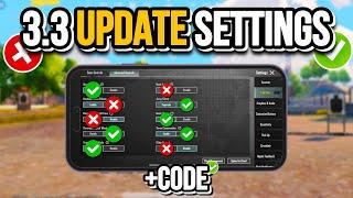 PUBG MOBILE NEW UPDATE 3.3 BEST SETTINGS  + SENSITIVELY + CODE 