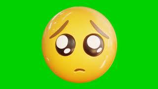 Animated crying sad emoji. Emoticon stock video. 3d Seamless loopable. green screen background