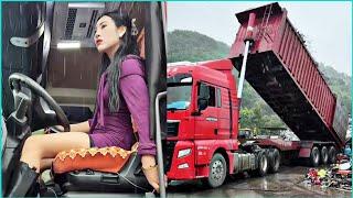 Super brave female trailer truck driver Tao Tao and her lightning fast shipments