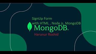 SignUp Form with HTML, Node JS, MongoDB | SignUp Form using HTML, CSS, Node JS, Express #5