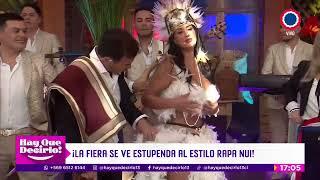 El jugado traje típico de Pamela Díaz en la fonda de "¡Hay que decirlo!"