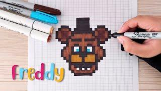 Como dibujar a FREDDY de FNAF en PIXEL ART – Tutorial paso a paso