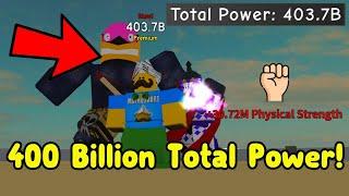 I Played For 34 Hours And Reached 400 Billion Total Power! - Anime Fighting Simulator