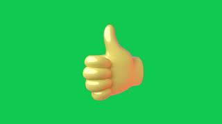 Animated Thumbs Up - Like Emoji - Green Screen Video For Video Editing - Animated GIF