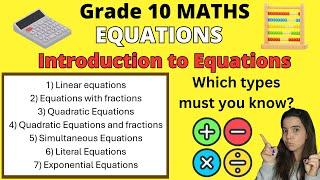 Grade 10 Equations: Introduction to Solving Equations