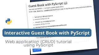 Build a PyScript guestbook webapp | PyScript Tutorial #4