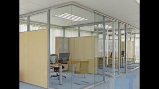 83/90# Modular office partition wall system for steel and glass panel