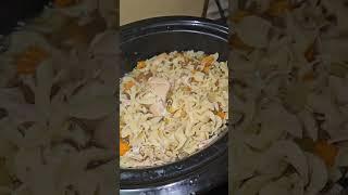 Rotisserie Chicken Noodle Soup w/ Bacon and Cooking Juice