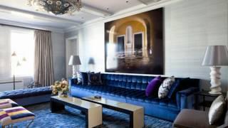 Royal Blue Living Room with Sofa ideas