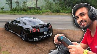 DRIVING A NISSAN GTR WITH REAL STEERING WHEEL - TECHNO GAMERZ GTA 5 FORZA HORIZON 5