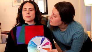 ASMR Personal Color Analysis on a Close Friend (soft spoken, natural sounds)