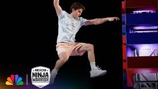 Jackson Erdos Cruises through the Course to Attempt the Mega Wall | American Ninja Warrior | NBC