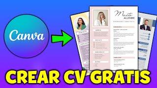 COMO HACER un CURRÍCULUM en CANVA GRATIS 2024 CV