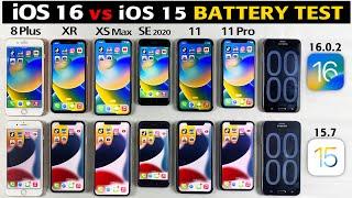 iOS 16 vs iOS 15 Battery Life DRAIN Test - iPhone 8 Plus vs XR vs XS Max vs SE 2020 vs 11 vs 11 Pro