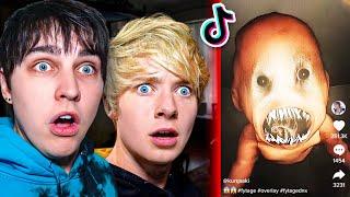 Reacting to TERRIFYING Tik Toks | Sam and Colby