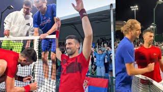 Djokovic and Zverev Turned Their Practice Match Into a Circus Show Cheering Like at a Football Derby