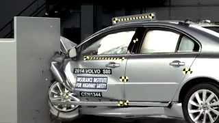 Краш тест  Volvo S80  2014 Volvo S80 small overlap IIHS crash test