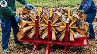 Fastest Automatic Firewood Processing Machine | Homemade Modern Wood Cutting Chainsaw Machines#5