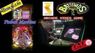 #1142 Rare BATTLETOADS Arcade Video Game & Alvin G PISTOL POKER Pinball-TNT Amusements