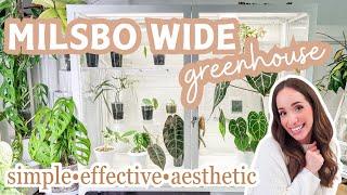 DIY MILSBO WIDE greenhouse cabinet | no-show cords simple + aestheticfull plant wall reveal