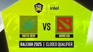 Dota2 - Winter Bear vs BadRexon - ESL One - Raleigh : MESWA Closed Qualifier