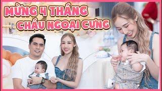 Mừng 4 tháng cháu ngoại cưng, mà ta nói gái ghẻ còn diện hơn cục vàng nữa...