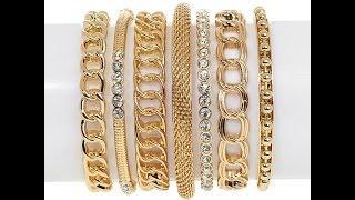 RJ Graziano 'Go Luxe' 7pc Metal Link Bracelet Set