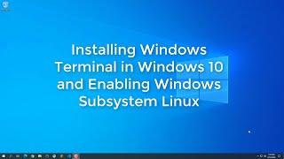 Installing Windows Terminal in Windows 10 and Enabling Windows Subsytem for Linux