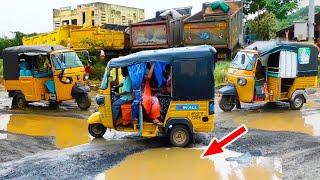 Struggling "Autorickshaw 3 wheeler" Vs Dirty road | Crazy autowala