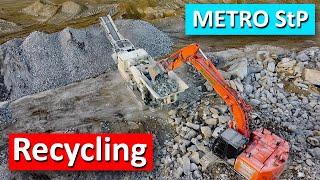 Jaw crusher gives METRO the rest (recycling | Metso Lokotrack LT 96, Volvo EC 250E, Hitachi ZX225)