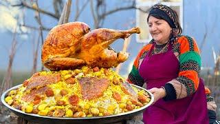 Grandma Roasted 10kg Giant Turkey Over Rice! Amazing Way to Serve a Dish!